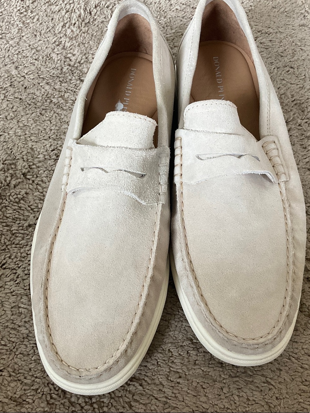 Donald J. Pliner Sand Suede Penny Loafers for Men - Picture 3 of 8